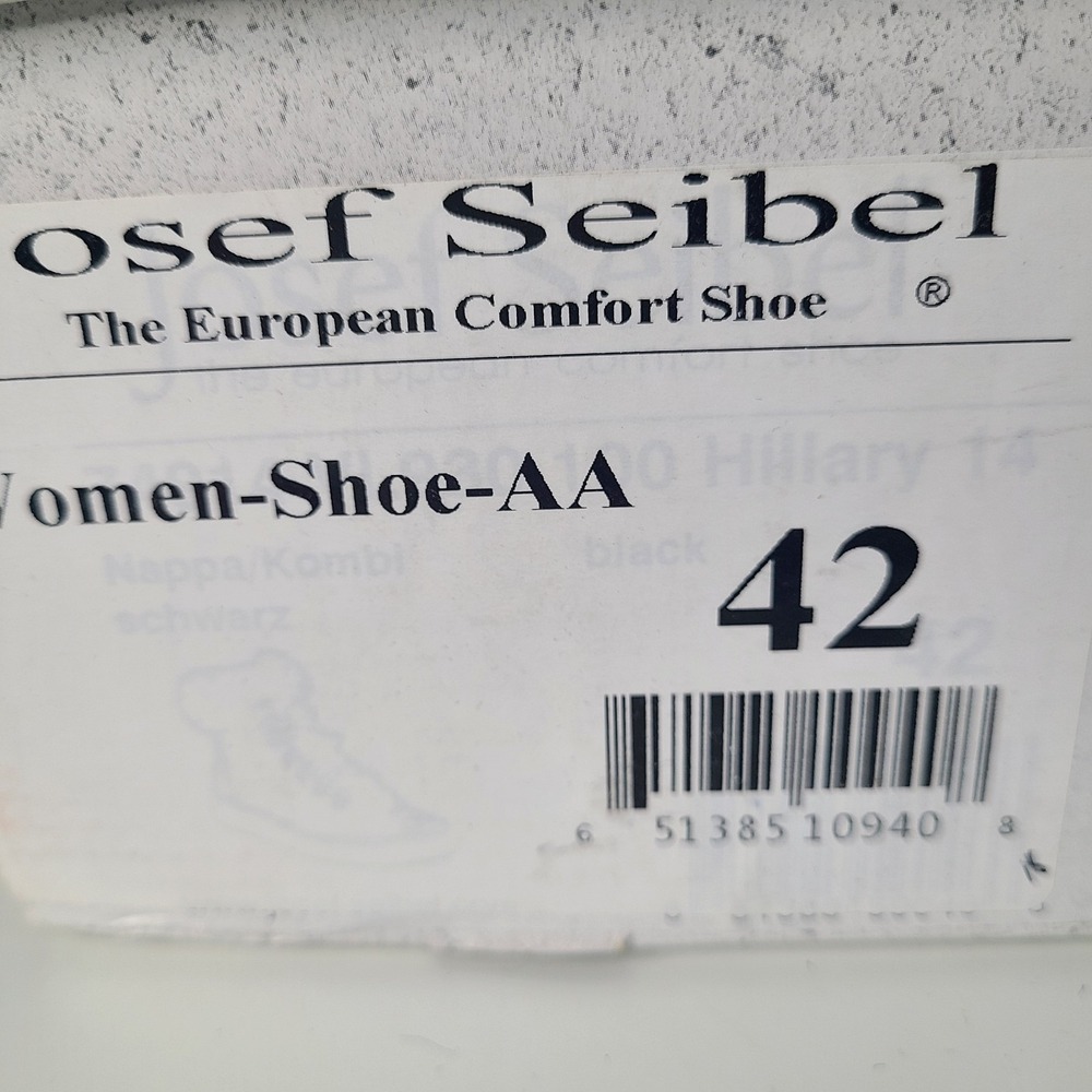 Josef Seibel Womens 42 Hillary‎ Black Leather Sneaker Shoe Boot Faux Fur 11-11.5 - Picture 6 of 6
